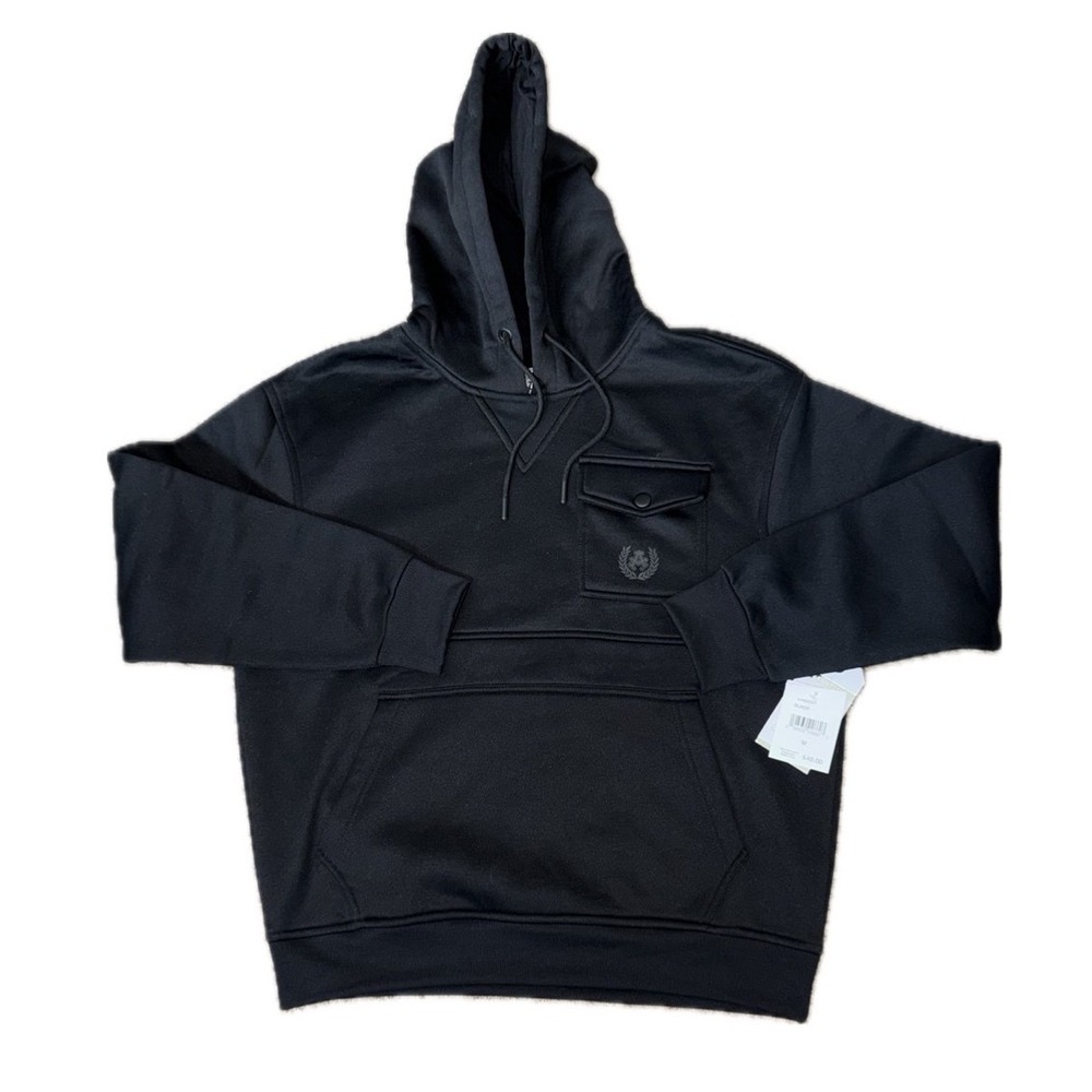 AKADEMIKS *NWT* Black Pullover Hoodie Utility Pocket | Men's Size M